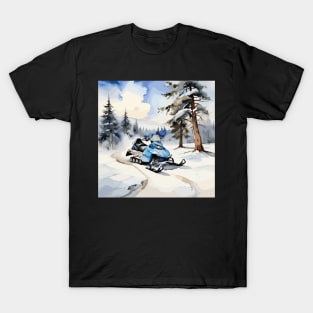Sky Blue Snowmobile T-Shirt